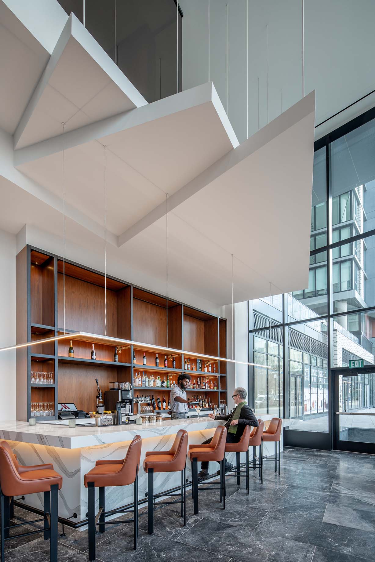 Modern bar with stylish seating